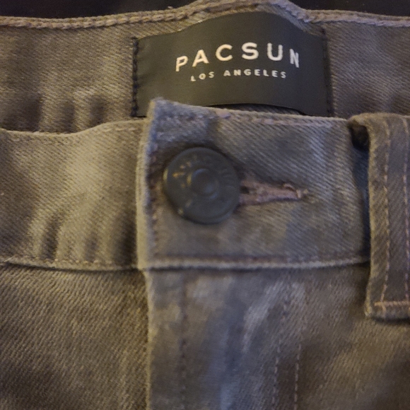 PacSun Distressed Stacked Skinny Jeans | Ripped Knees | Dark Gray | 32 x 32 - Picture 9 of 9